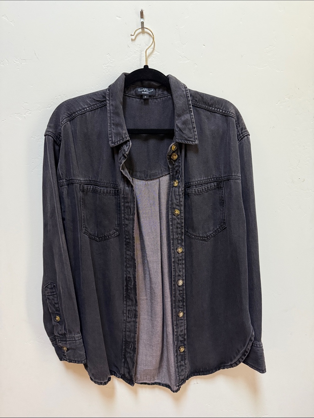 Velvet Heart Washed Black Button-Down Shirt